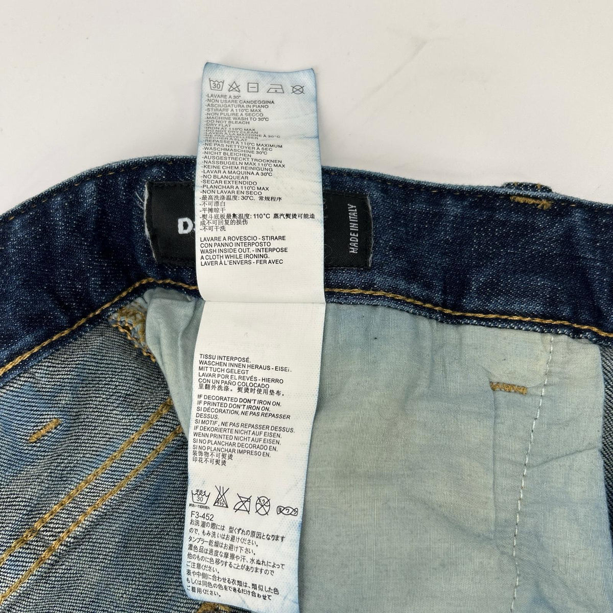 DSQUARED2 S74LA0651 Indigo D2 Print SLIM JEAN Denim Pants Bottoms