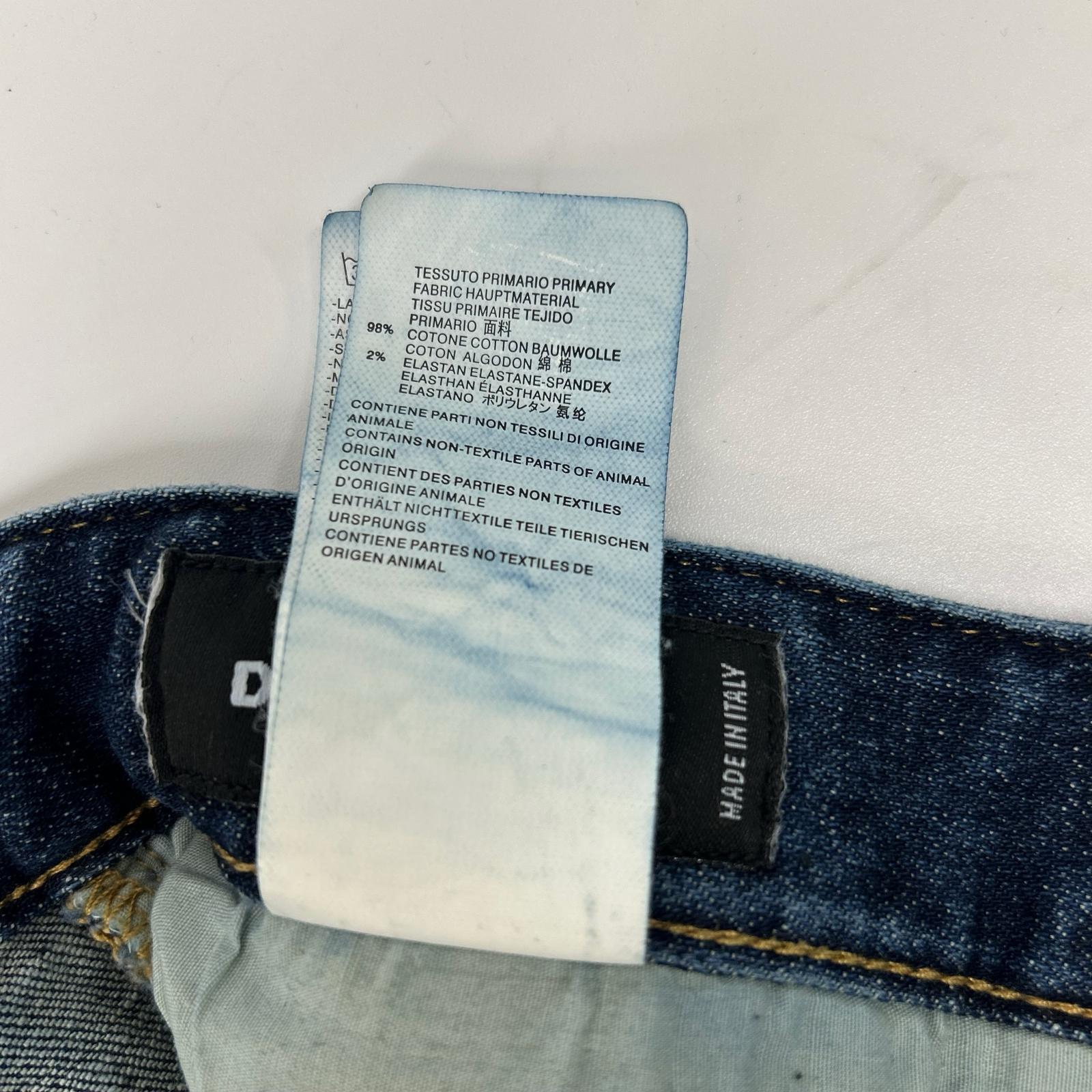 DSQUARED2 ディースクエアード S74LA0651 インディゴ D2プリント SLIM JEAN/スリムジーン デニムパンツ ボトムス