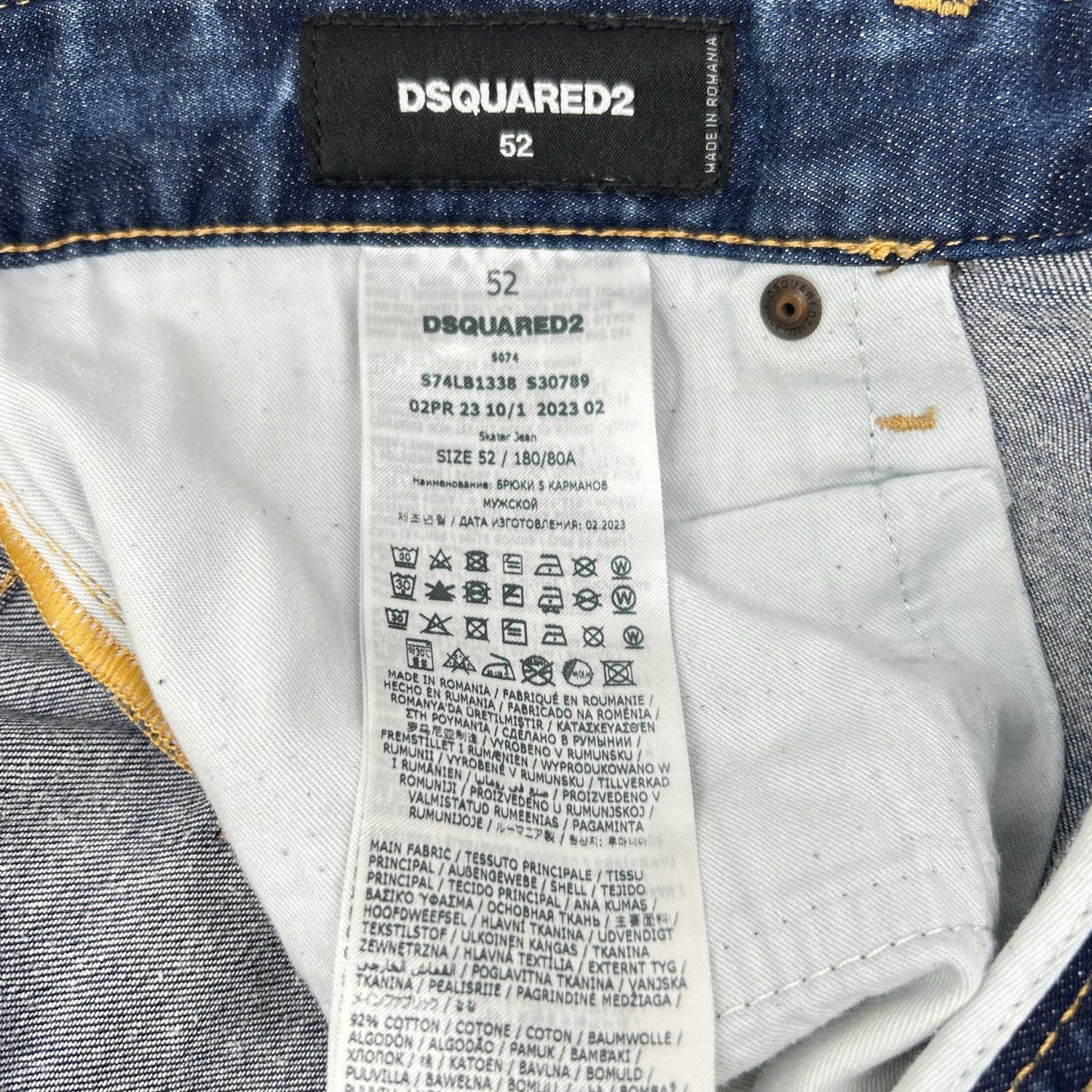 DSQUARED2 ディースクエアード S74LB1338 インディゴ SKATER JEAN/スケータージーン ダメージ加工 デニムパンツ ボトムス