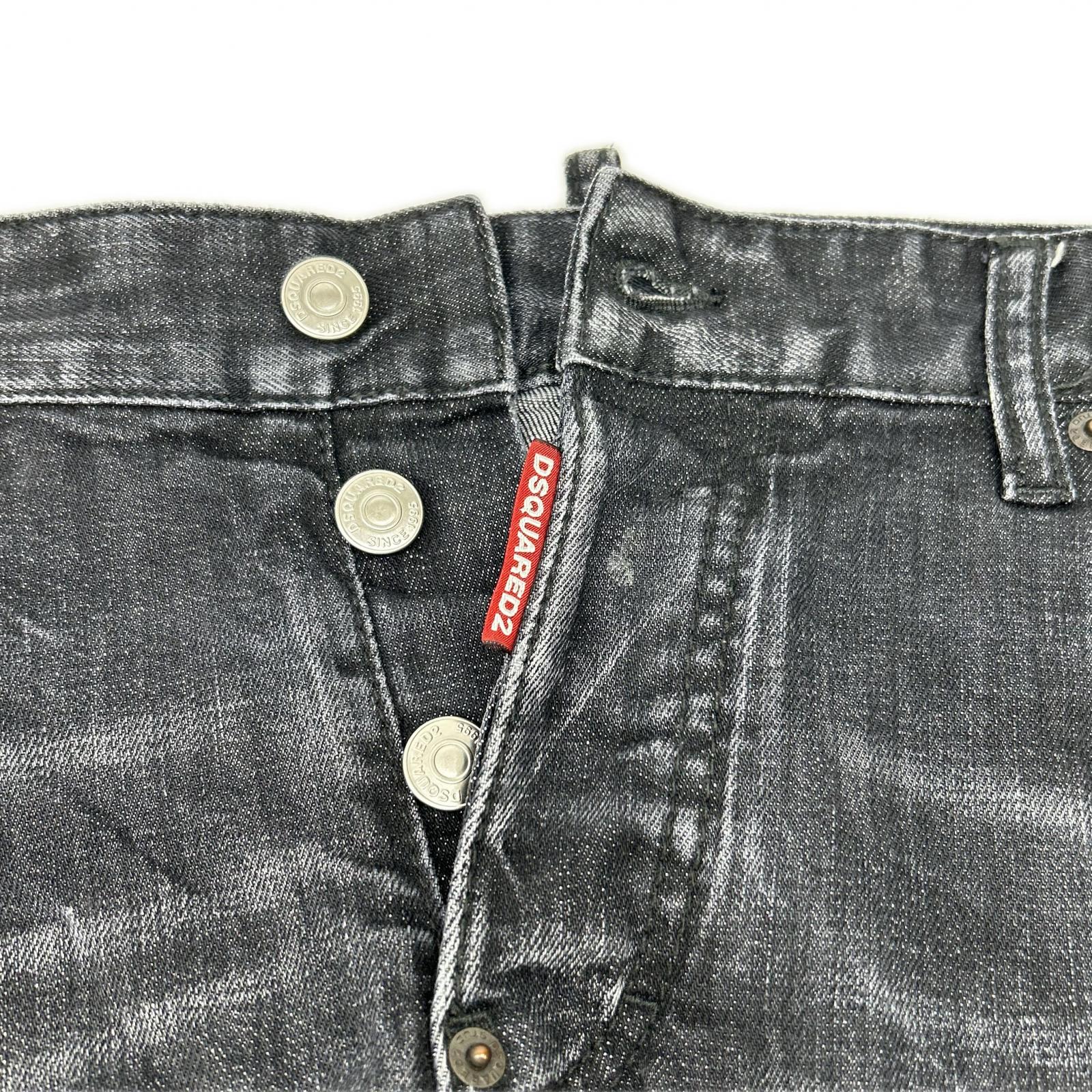 DSQUARED2 ディースクエアード S71LB1460 ブラック ダメージ加工 SEXY TWIST JEAN/セクシーツイスト デニムパンツ ボトムス
