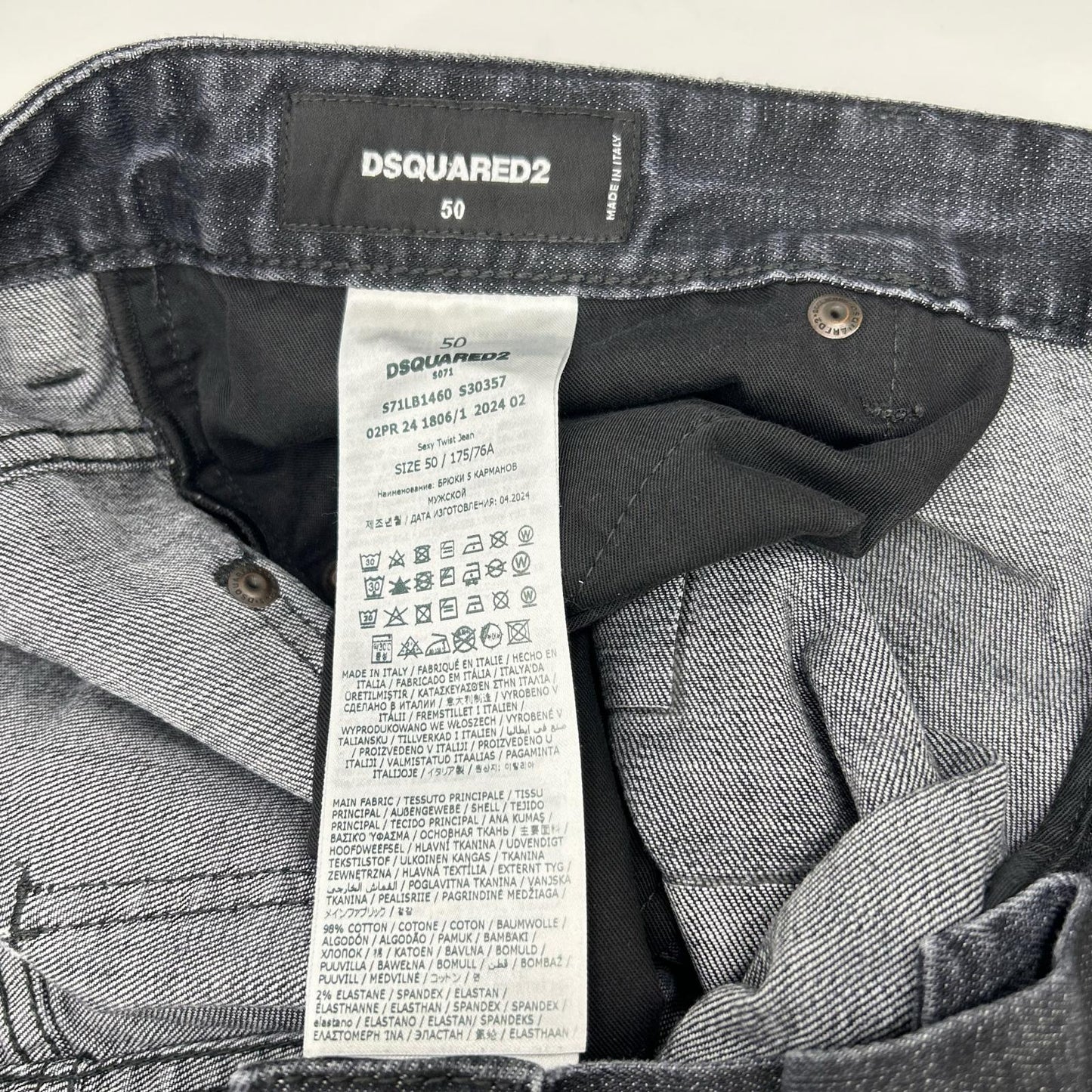 DSQUARED2 ディースクエアード S71LB1460 ブラック ダメージ加工 SEXY TWIST JEAN/セクシーツイスト デニムパンツ ボトムス