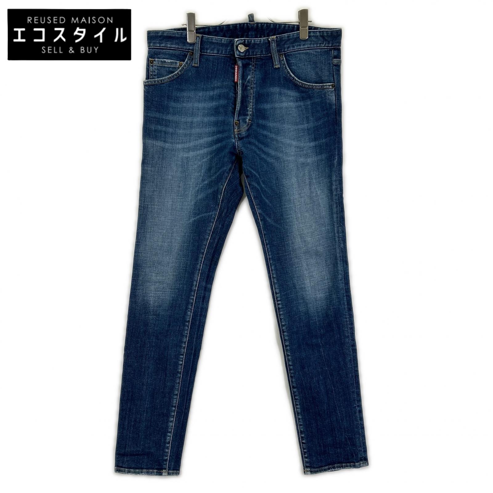 DSQUARED2 ディースクエアード S74LB1571 インディゴ COOL GUY JEAN/クールガイジーン ウォッシュド加工 デニムパンツ ボトムス