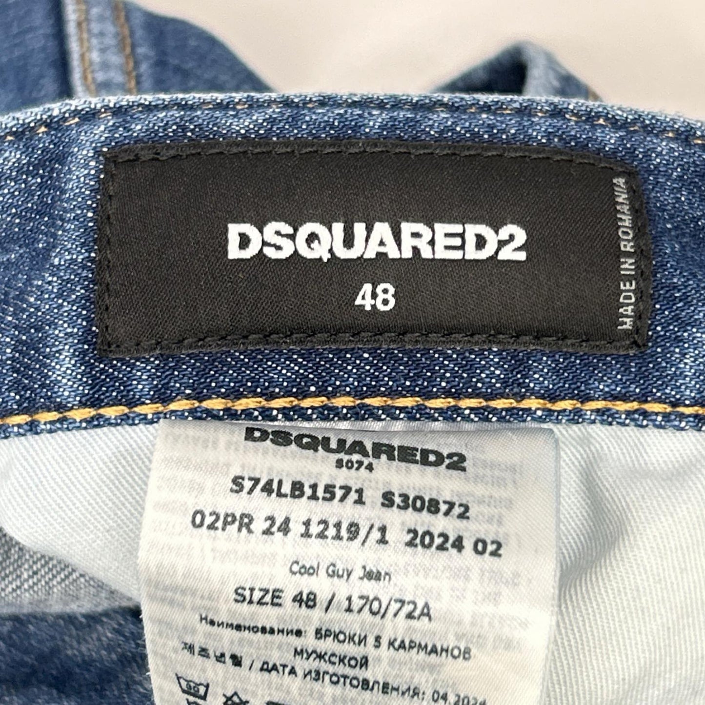 DSQUARED2 ディースクエアード S74LB1571 インディゴ COOL GUY JEAN/クールガイジーン ウォッシュド加工 デニムパンツ ボトムス