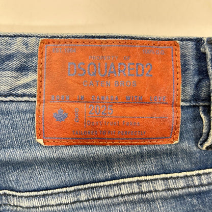 DSQUARED2 ディースクエアード S74LB1642 インディゴ ダメージ加工 SKATER JEAN/スケータージーン ペイントデニムパンツ ボトムス