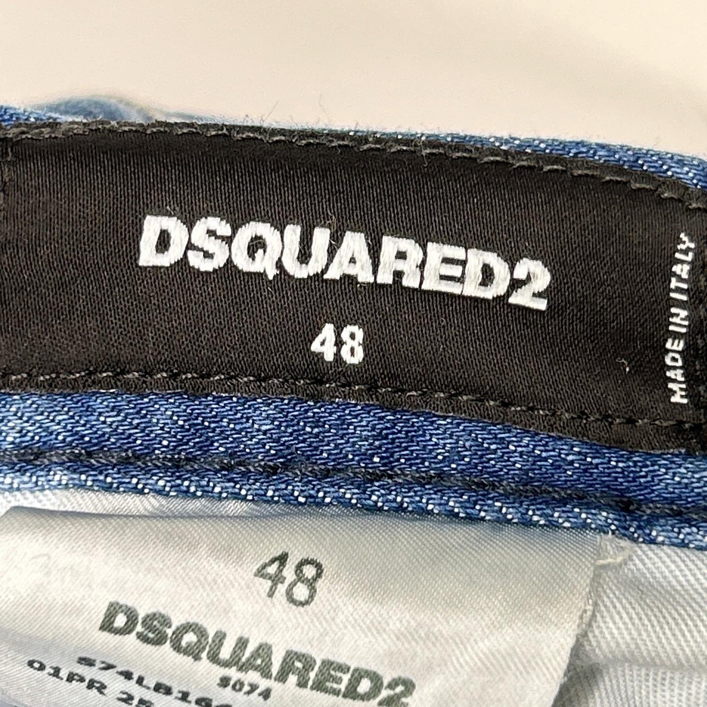 DSQUARED2 ディースクエアード S74LB1642 インディゴ ダメージ加工 SKATER JEAN/スケータージーン ペイントデニムパンツ ボトムス