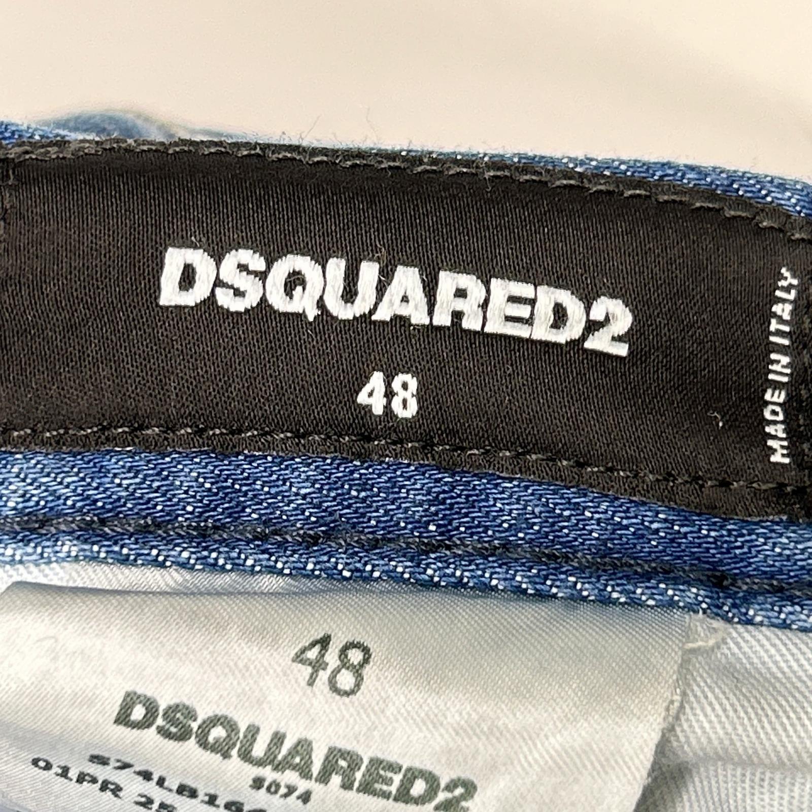 DSQUARED2 ディースクエアード S74LB1642 インディゴ ダメージ加工 SKATER JEAN/スケータージーン ペイントデニムパンツ ボトムス