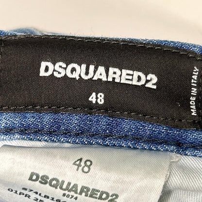 DSQUARED2 ディースクエアード S74LB1642 インディゴ ダメージ加工 SKATER JEAN/スケータージーン ペイントデニムパンツ ボトムス