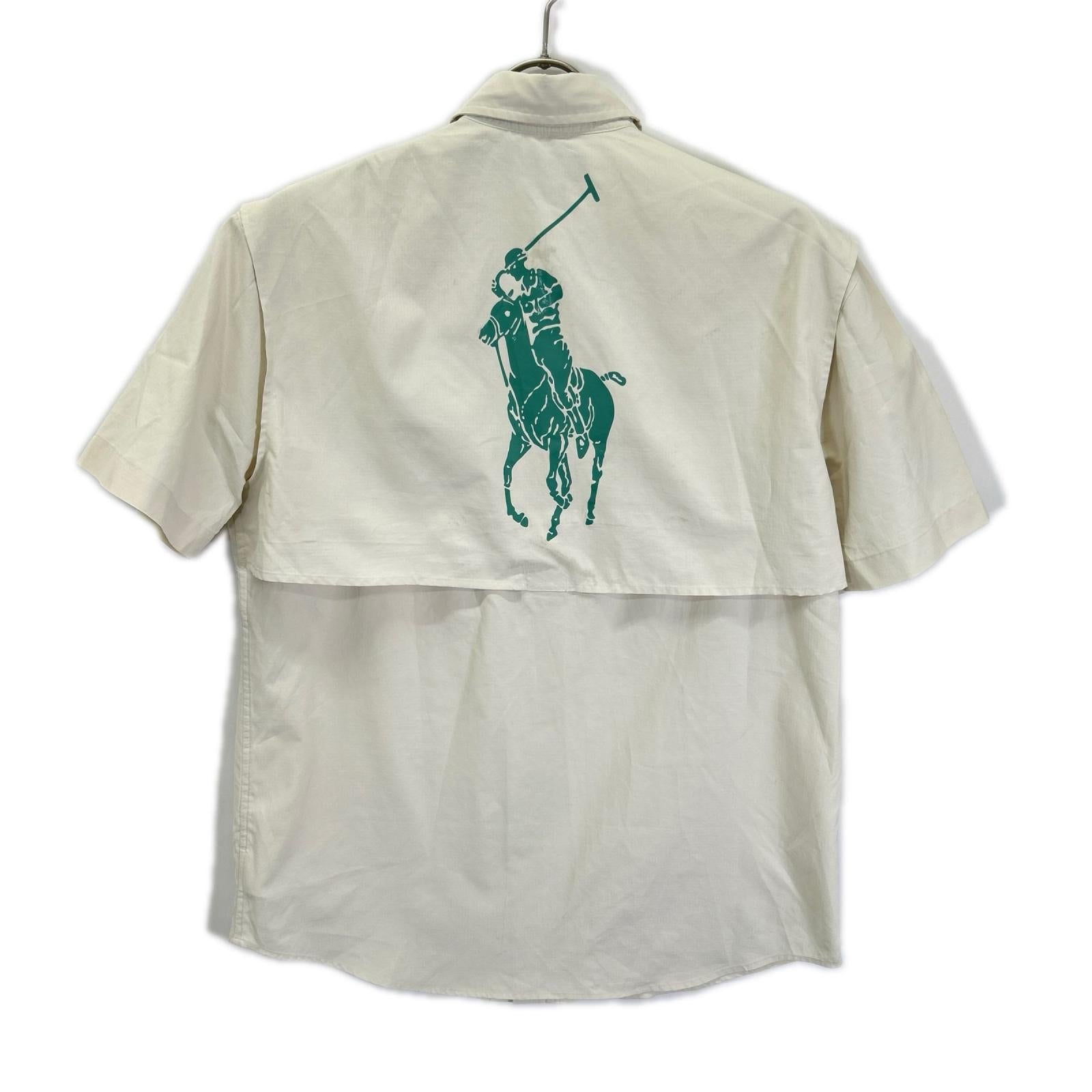 POLObyRalphLauren ポロラルフローレン アイボリー バックプリントビッグポニー フィッシングシャツ トップス