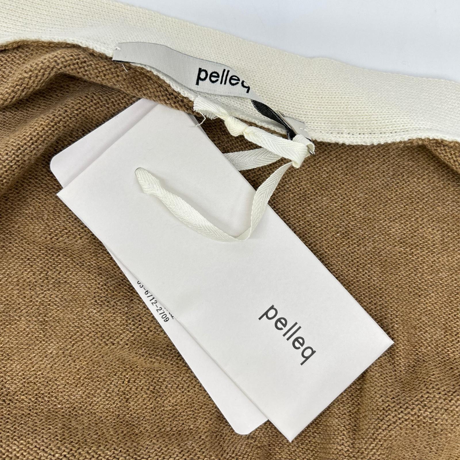 pelleq ペレック KN0904-SA22 ブラウン コットン100 アシンメトリー 変形 カーディガン トップス