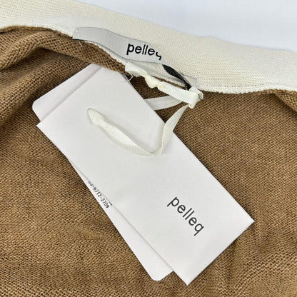 pelleq ペレック KN0904-SA22 ブラウン コットン100 アシンメトリー 変形 カーディガン トップス