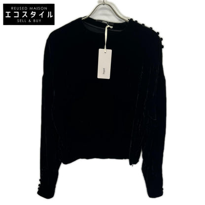 pelleq ペレック SB0101-AW22 ブラック レーヨンシルク ベルベット プルオーバー トップス