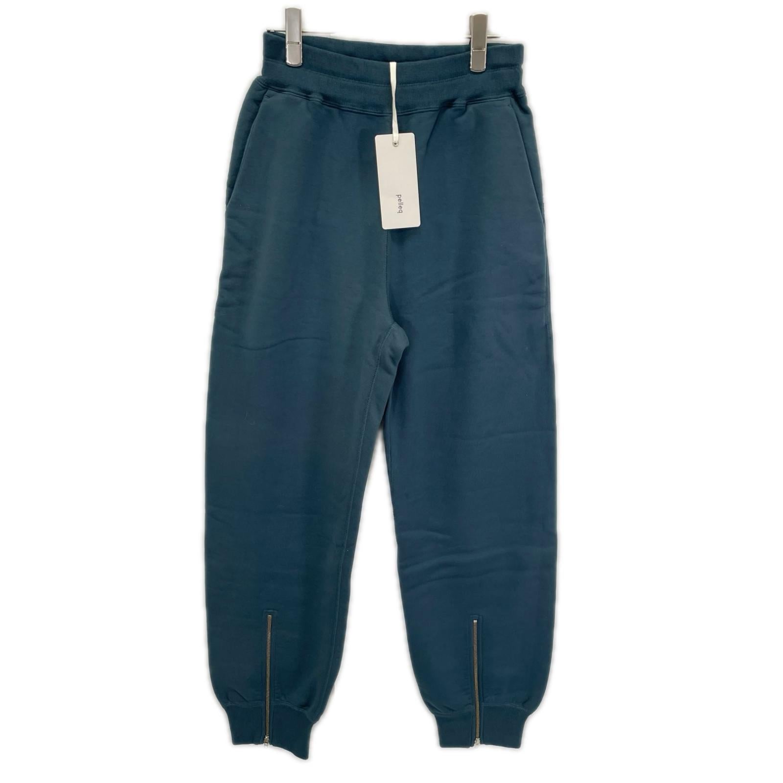 pelleq ペレック SS1003-AW22 ブルー コットン100 ジップ付き スウェットパンツ ボトムス