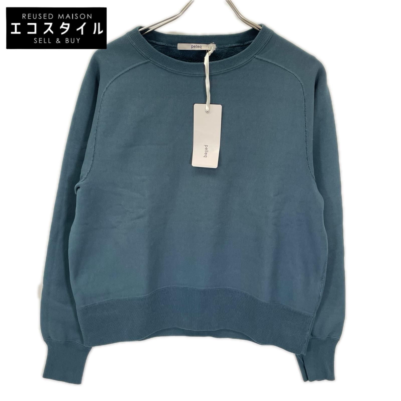 pelleq ペレック SS1001-AW22 ブルー コットン100 ラグランスリーブ スウェットシャツ トップス