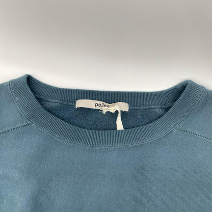 pelleq ペレック SS1001-AW22 ブルー コットン100 ラグランスリーブ スウェットシャツ トップス
