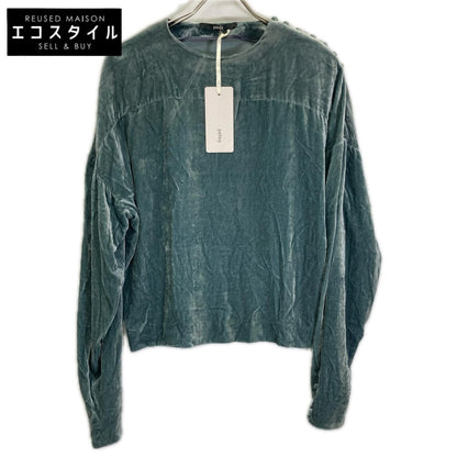 pelleq ペレック SB0101-AW22 ブルー レーヨンシルク ベルベット プルオーバー トップス