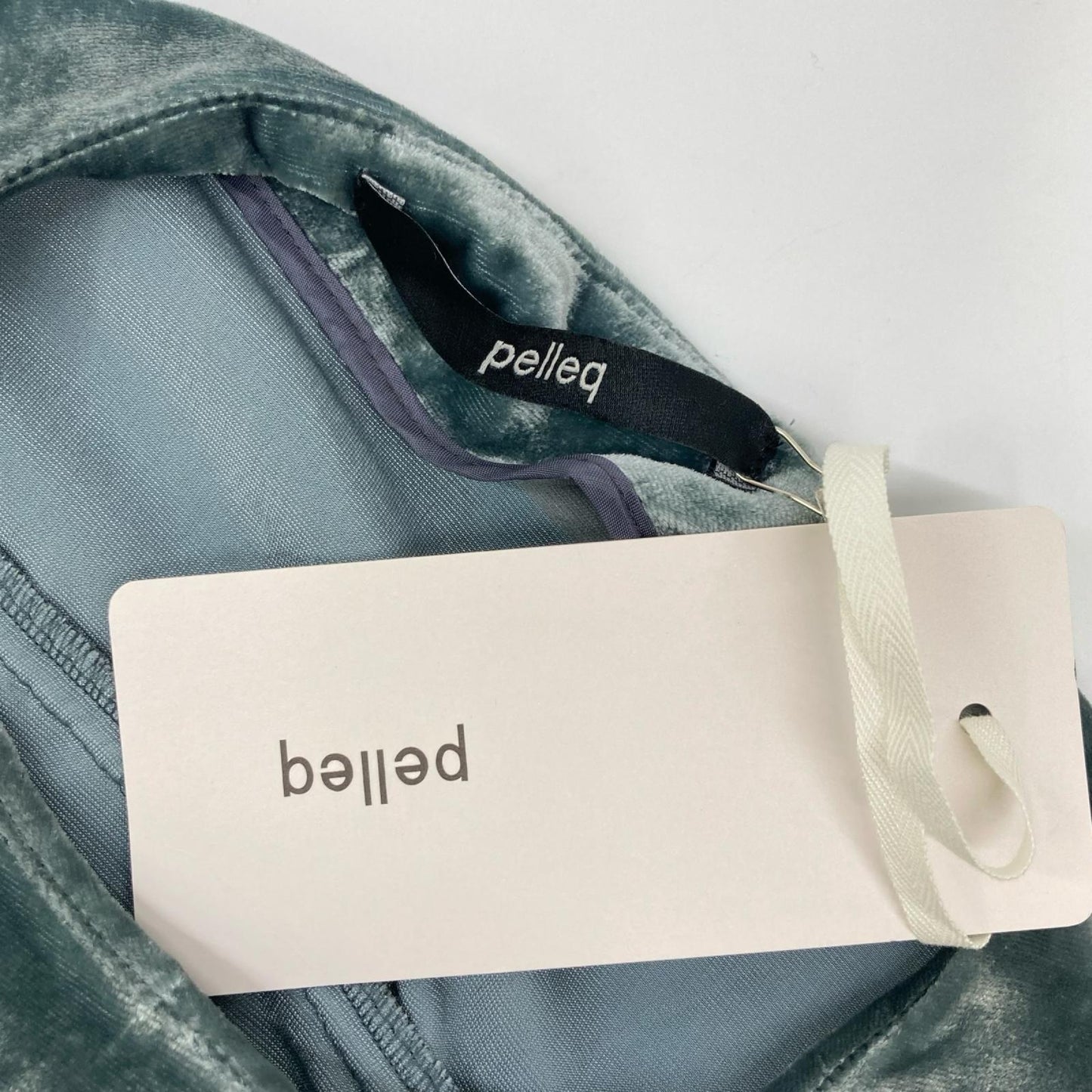 pelleq ペレック SB0101-AW22 ブルー レーヨンシルク ベルベット プルオーバー トップス