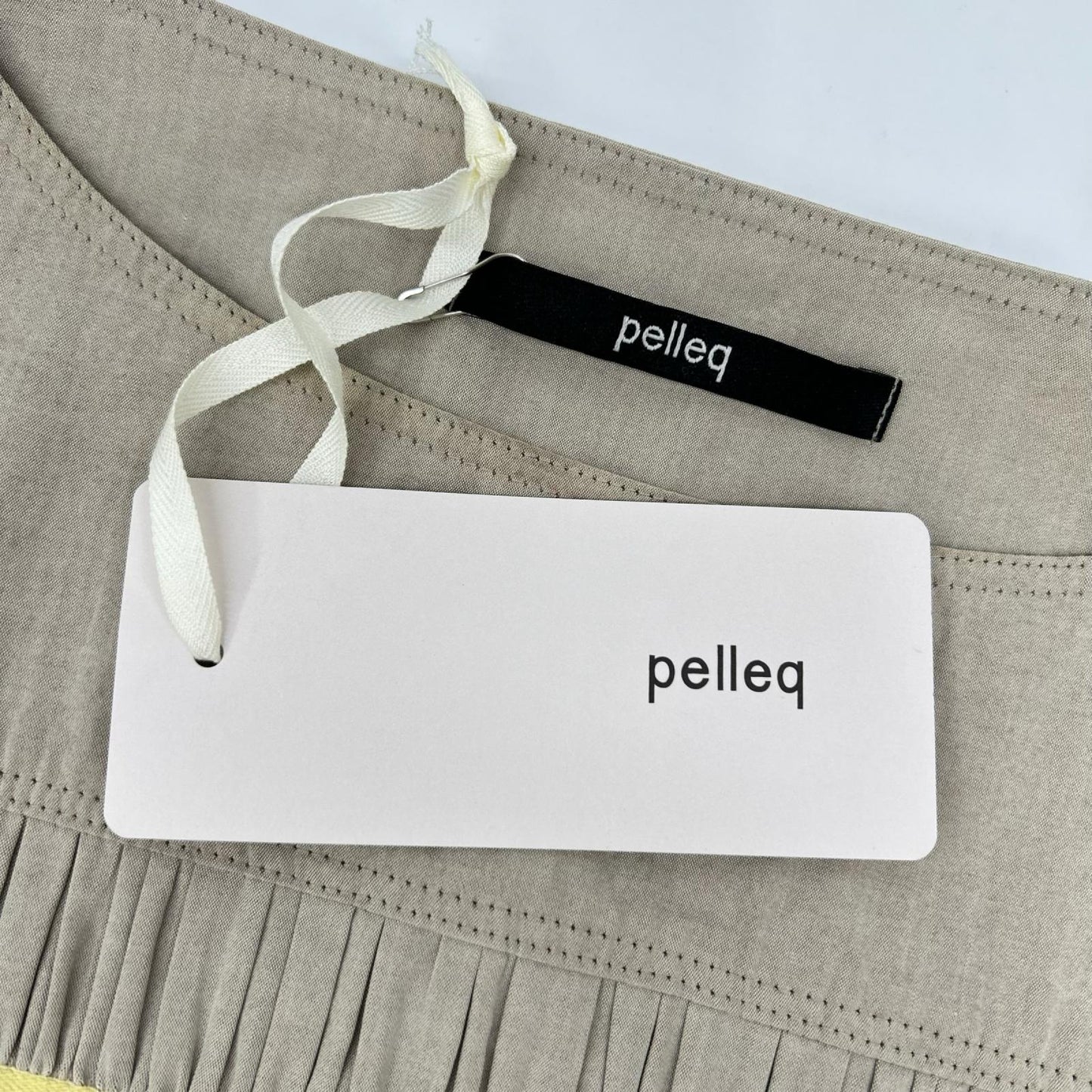 pelleq ペレック SB0601-WS21 イエロー×ベージュ コットン混 Shirring striped tops トップス