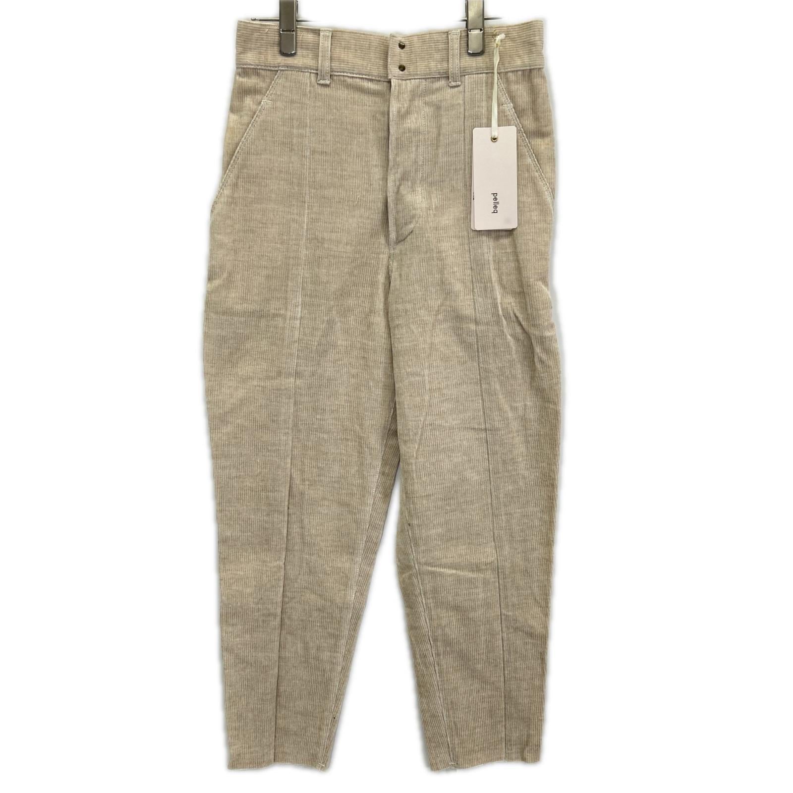 pelleq ペレック PT0711-SS17 リネンコットン コーデュロイ タックパンツ ボトムス