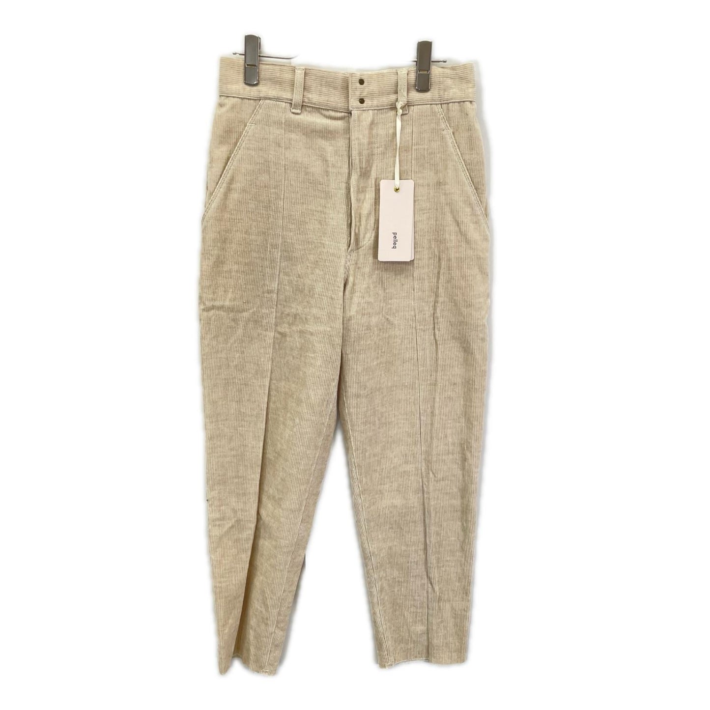 pelleq ペレック PT0711-SS17 アイボリー リネンコットン コーデュロイ タックパンツ ボトムス