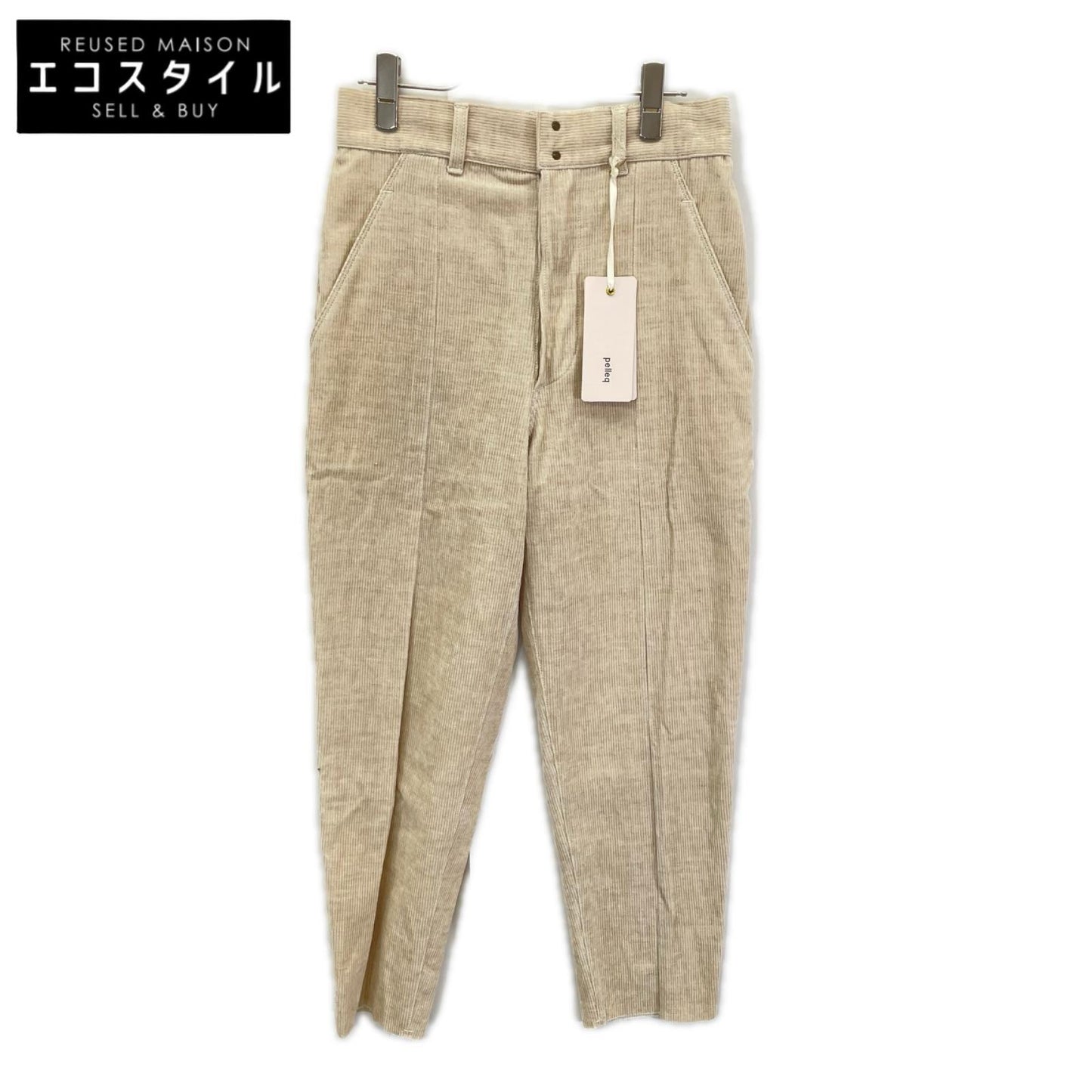 pelleq ペレック PT0711-SS17 アイボリー リネンコットン コーデュロイ タックパンツ ボトムス