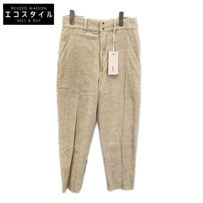 pelleq ペレック PT0711-SS17 アイボリー リネンコットン コーデュロイ タックパンツ ボトムス