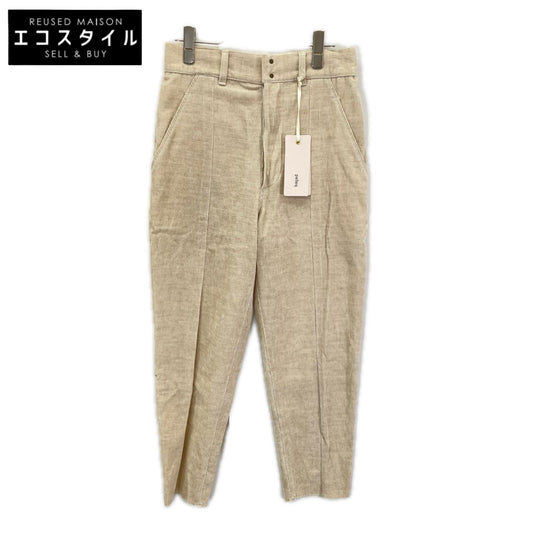 pelleq ペレック PT0711-SS17 アイボリー リネンコットン コーデュロイ タックパンツ ボトムス
