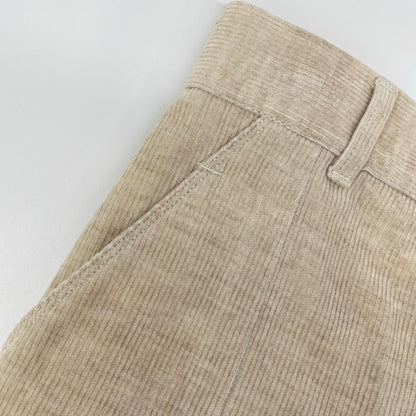 pelleq ペレック PT0711-SS17 アイボリー リネンコットン コーデュロイ タックパンツ ボトムス