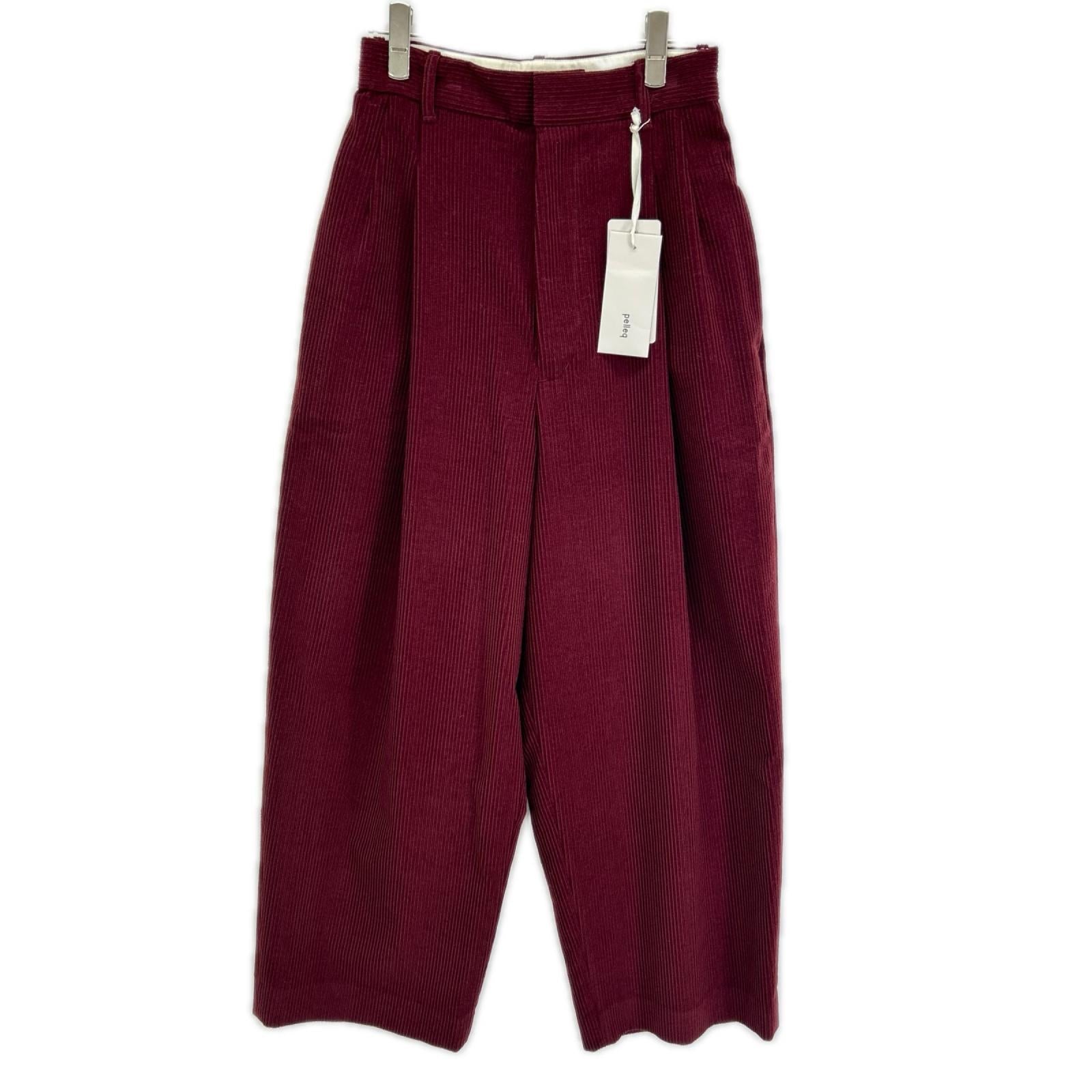 pelleq ペレック PT0403-AW22 ボルドー ウールコットン コーデュロイ トラックパンツ ボトムス