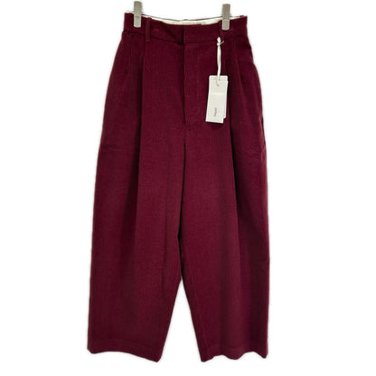 pelleq ペレック PT0403-AW22 ボルドー ウールコットン コーデュロイ トラックパンツ ボトムス