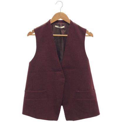 pelleq ペレック JK0404-AW22 ボルドー ウールコーデュロイカラーレスコートベスト トップス