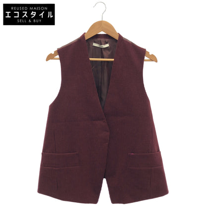 pelleq ペレック JK0404-AW22 ボルドー ウールコーデュロイカラーレスコートベスト トップス
