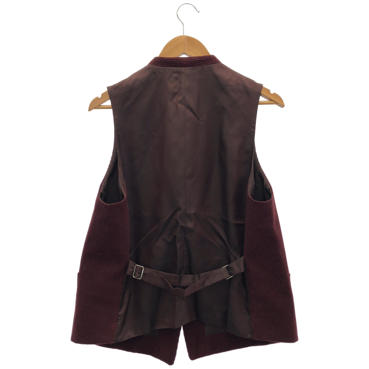 pelleq ペレック JK0404-AW22 ボルドー ウールコーデュロイカラーレスコートベスト トップス