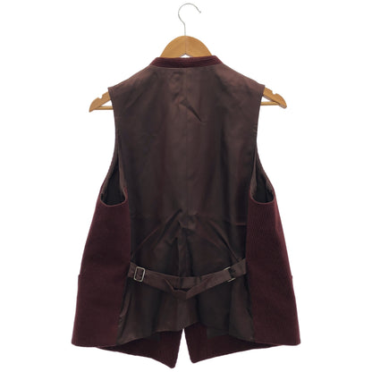 pelleq ペレック JK0404-AW22 ボルドー ウールコーデュロイカラーレスコートベスト トップス
