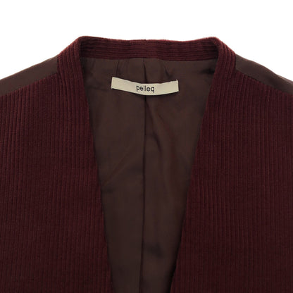 pelleq ペレック JK0404-AW22 ボルドー ウールコーデュロイカラーレスコートベスト トップス