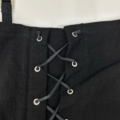 pelleq ペレック OP0303-SS19 ブラック コットン100 レースアップ サマーツイード キャミソールワンピース ワンピース