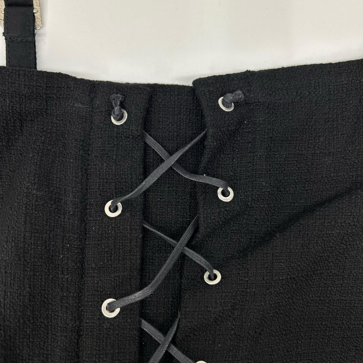 pelleq ペレック OP0303-SS19 Black 100% cotton lace-up summer tweed camisole dress Dresses