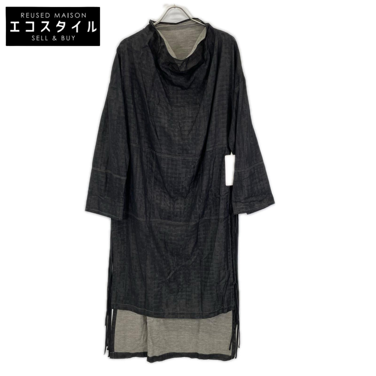pelleq ペレック OP0101-SS20 ブラック コットン混 サイドストリングスドレス ワンピース