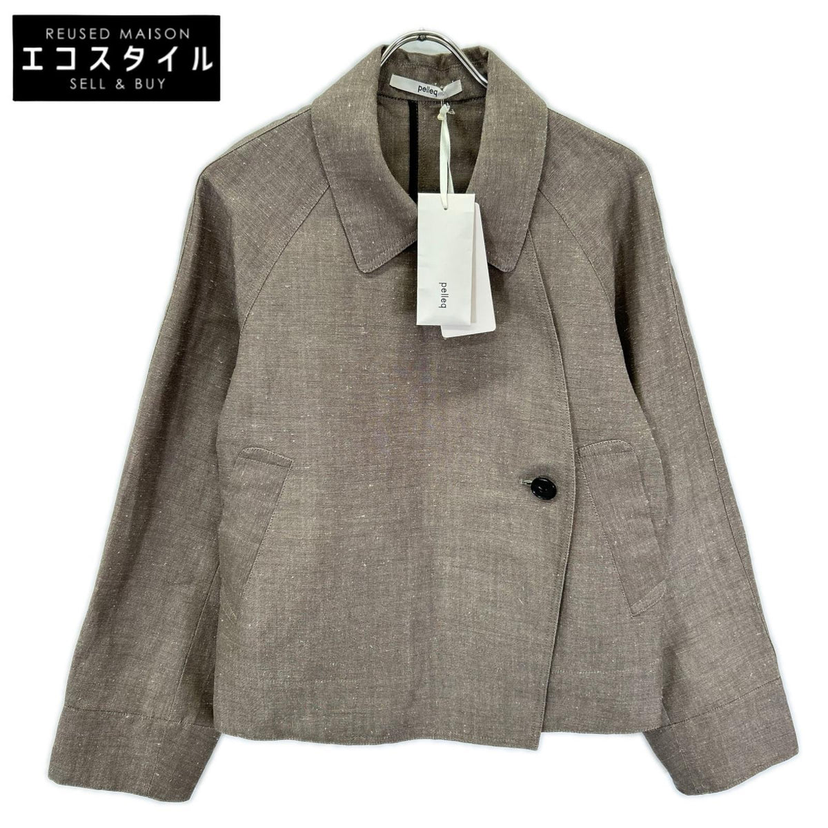 pelleq ペレック JK0604-SA22 ブラウン ウール混 ヘンプショートジャケット ジャケット