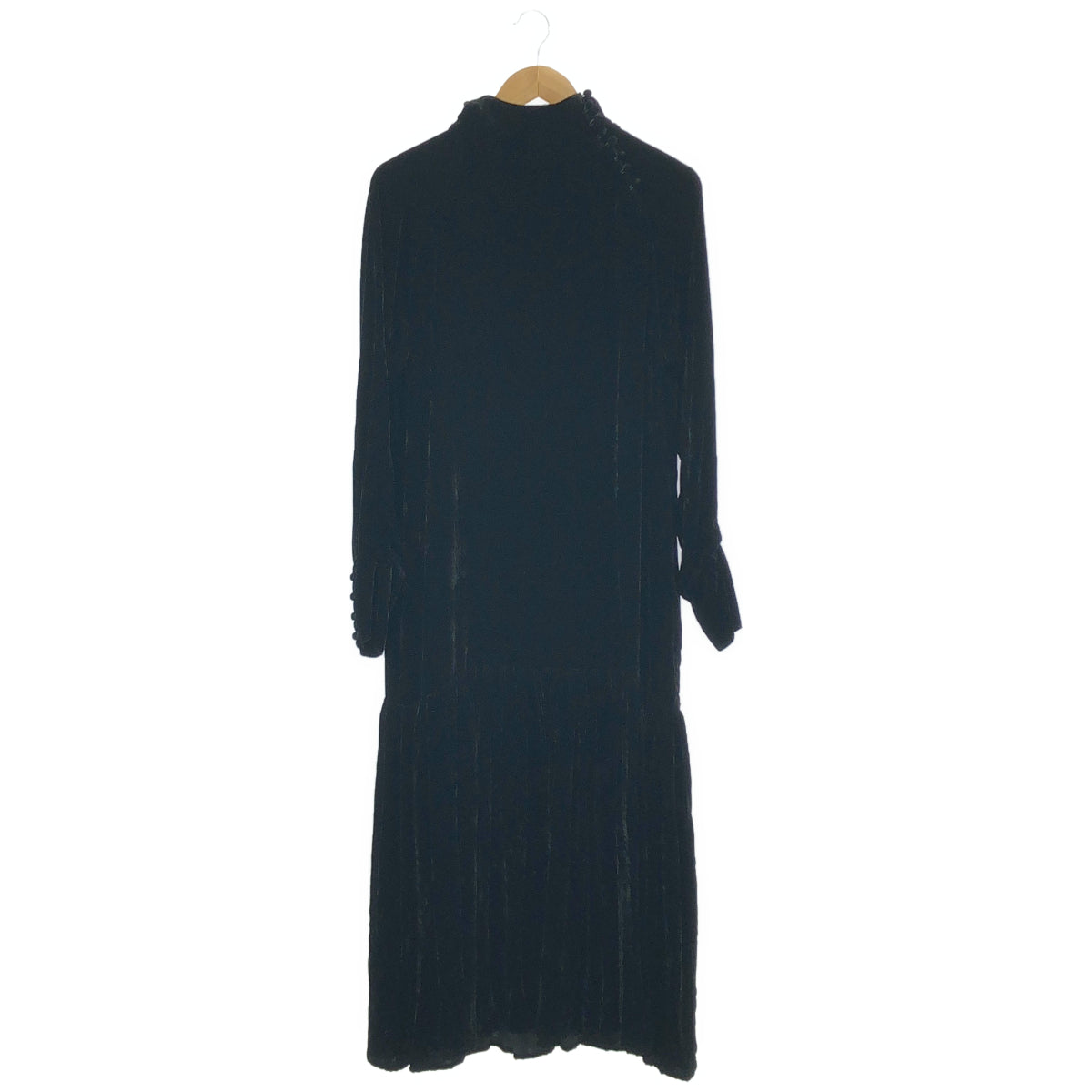 pelleq ペレック OP0101-AW22 ブラック ベルベット フーデット ドレス トップス