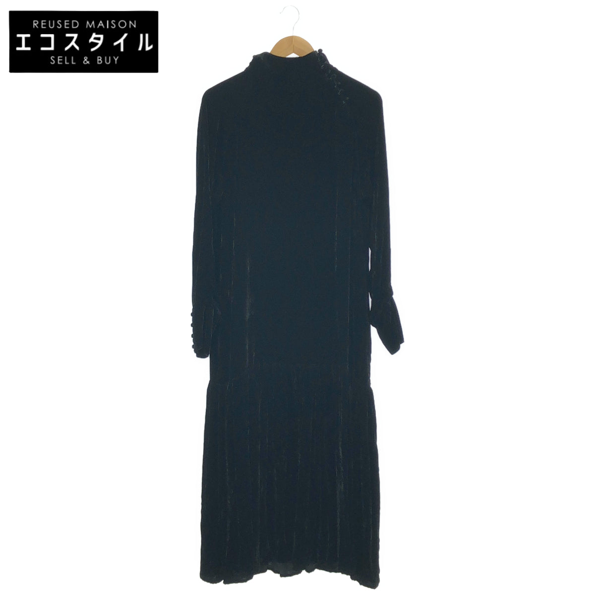 pelleq ペレック OP0101-AW22 ブラック ベルベット フーデット ドレス トップス