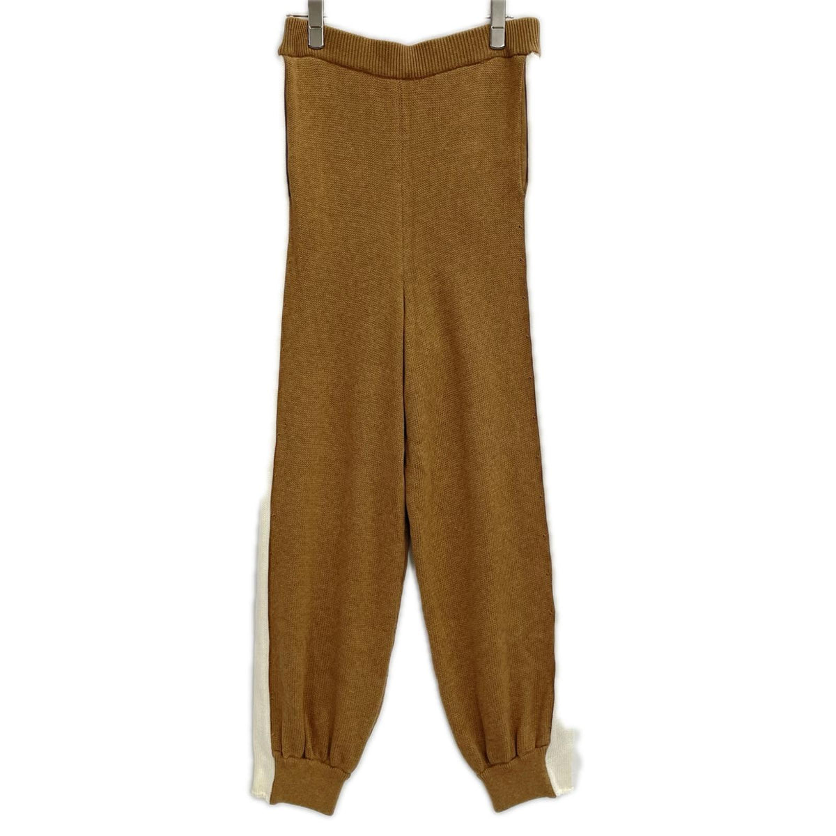 pelleq ペレック KP0902-SA22 ベージュ×ホワイト コットン COZY KNITTED TROUSERS ボトムス