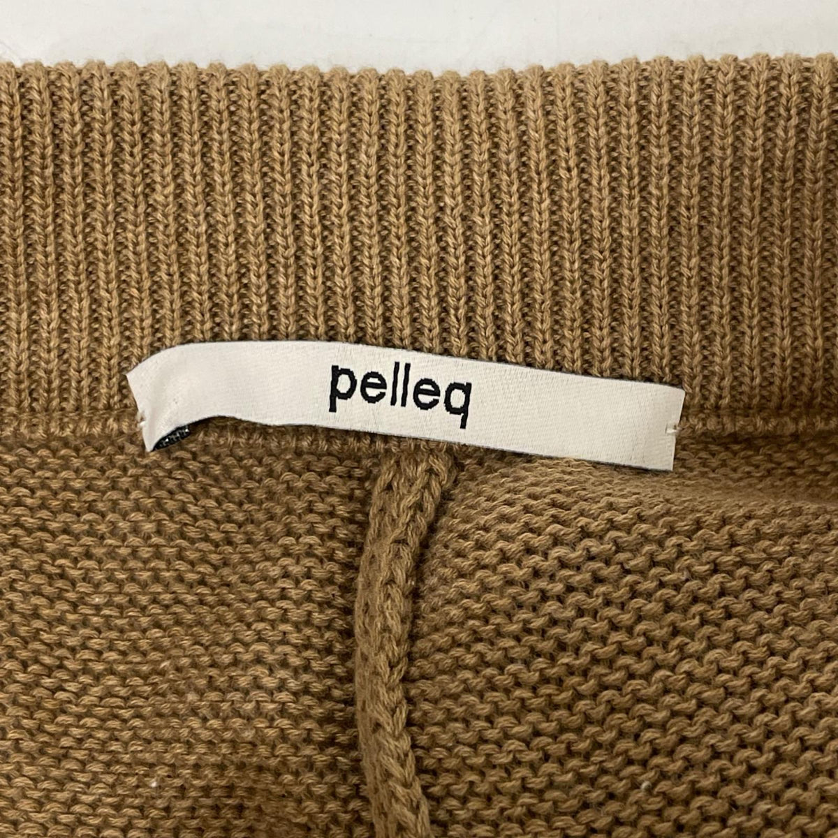 pelleq ペレック KP0902-SA22 ベージュ×ホワイト コットン COZY KNITTED TROUSERS ボトムス
