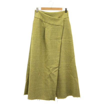 pelleq ペレック SK0502-AW22 イエロー×グリーン ツイードラップスカート ボトムス