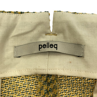 pelleq ペレック PT0504-AW22 イエロー×グリーン ハイウエストツイードストレートトラウザーズ ボトムス
