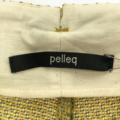 pelleq ペレック PT0504-AW22 イエロー×グリーン ハイウエストツイードストレートトラウザーズ ボトムス