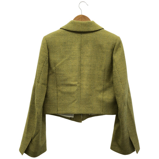 pelleq ペレック JK0505-AW22 イエロー×グリーン ツイード モーニングジャケット トップス