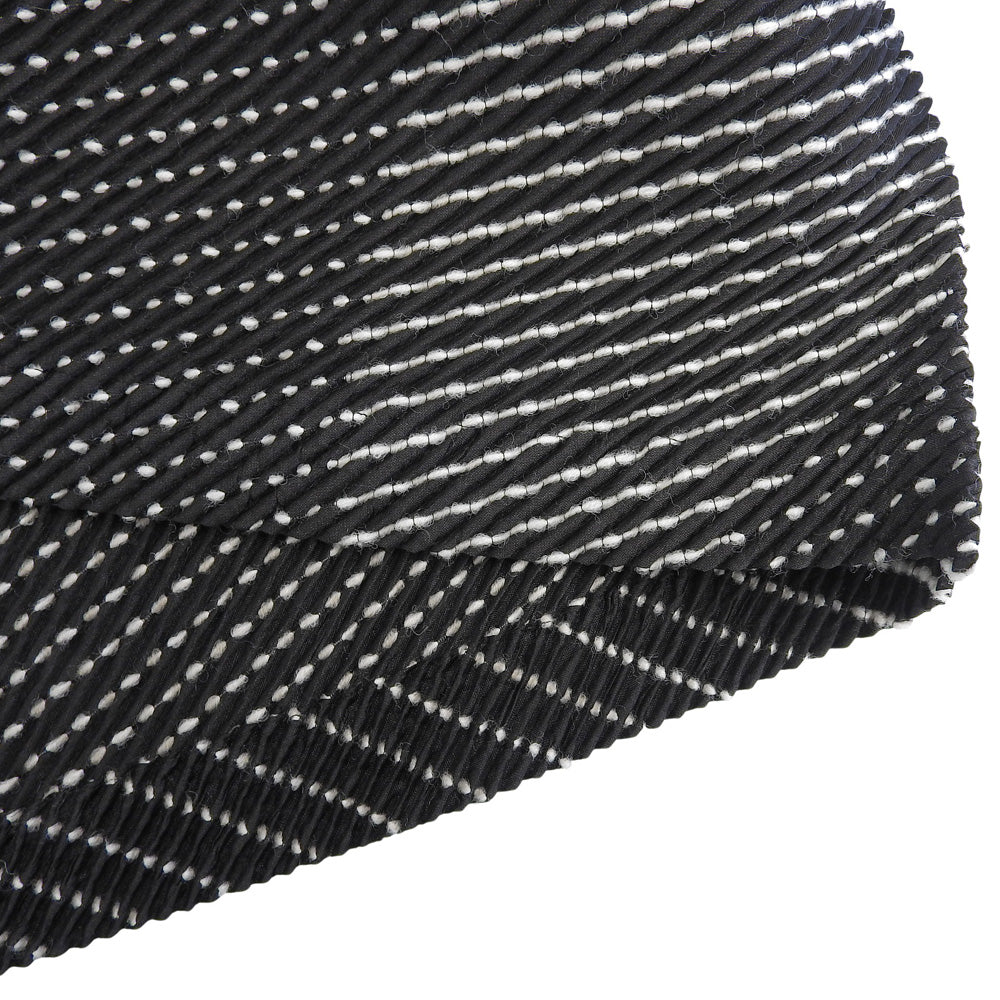 ISSEY MIYAKE イッセイミヤケ 美品 ウール混 総柄 ステッチ プリーツ ワンピース レディース ブラック 2 IM03FT127 ワンピース 2