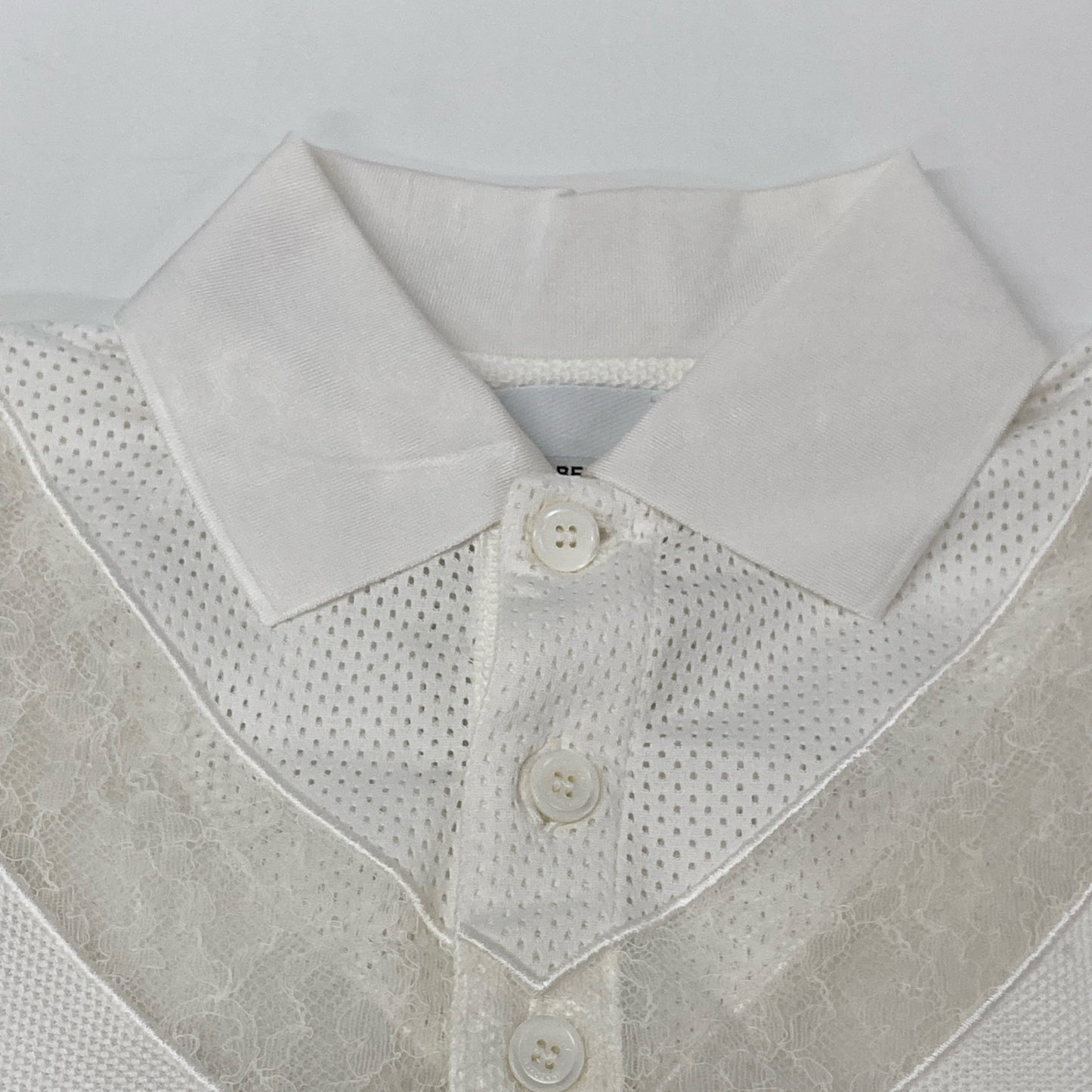 BURBERRY バーバリー 【美品/国内正規】8066318 レース切替 ポロシャツ/ トップス