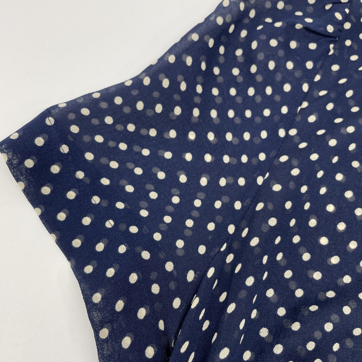 POLO RALPH LAUREN 211591110001 Navy Dot 100% Silk Short Sleeve Dress Dress 2 Ladies