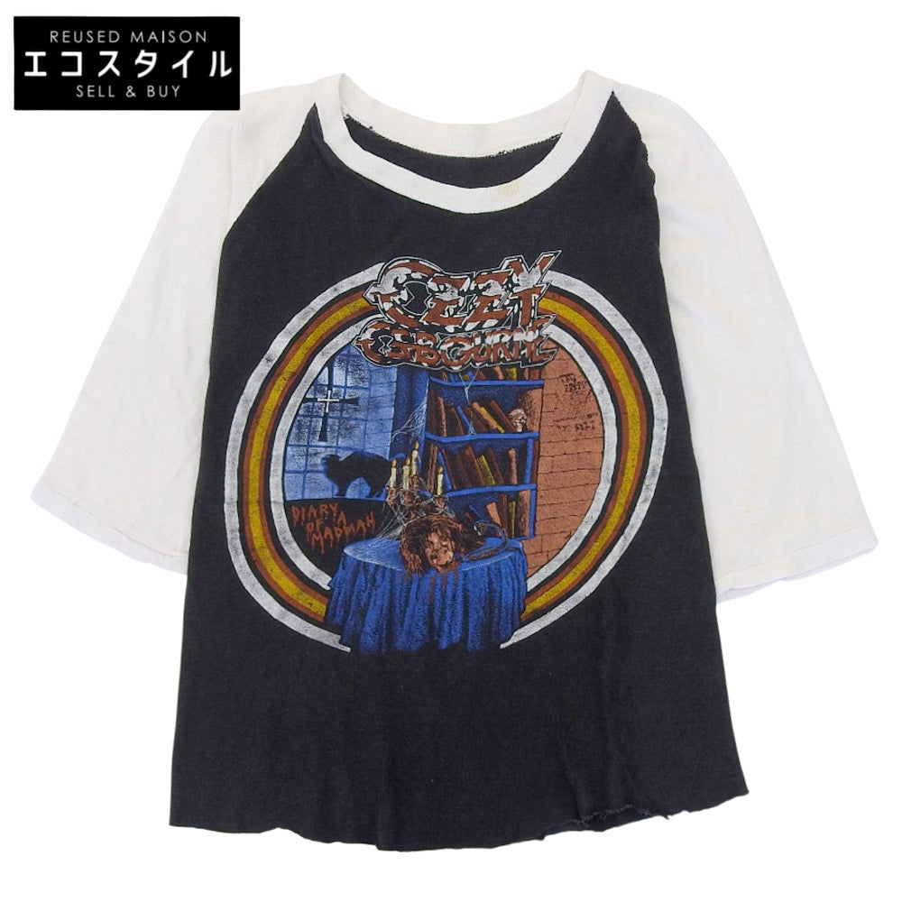 オジー・オズボーン　ラグランTシャツ トップス メンズ ブラック×ホワイト トップス ― メンズ